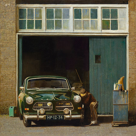 Martin Sijbesma in Museum Schoonewelle met realistisch werk